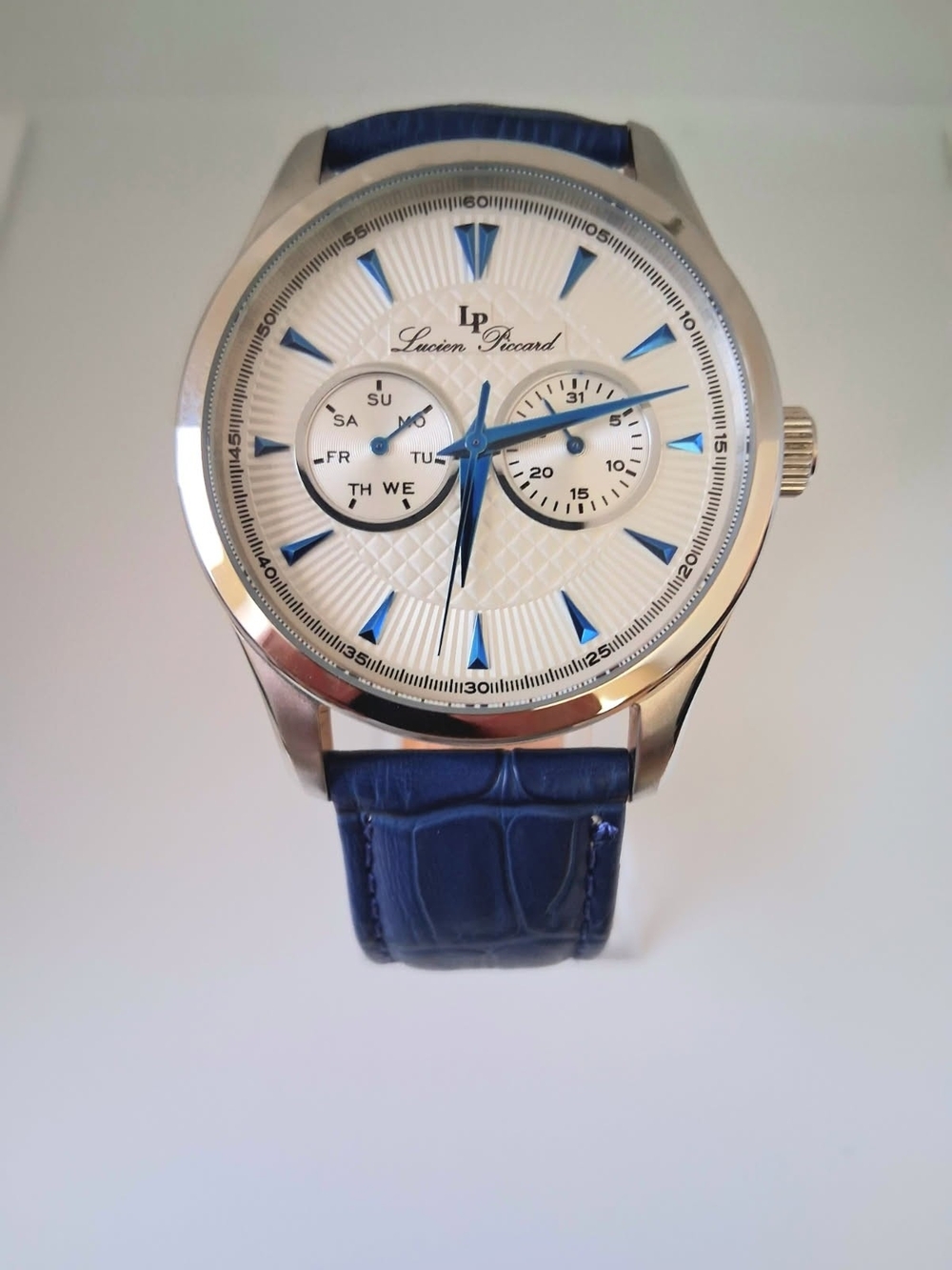 Lucien Piccard Men’s Blue Leather Strap Watch